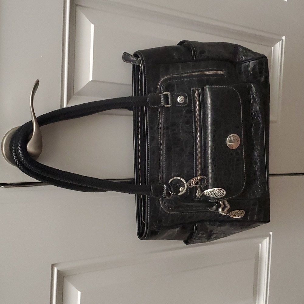 Lightly used leather Brighton black bag tote purse